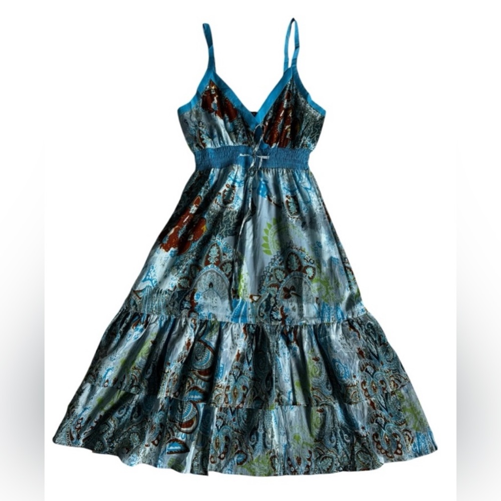 Blue Paisley Boho Dress